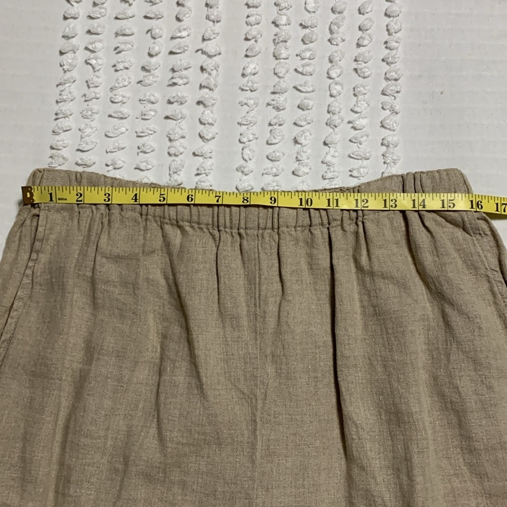 Flax Women’s 100% Linen Classic Wide-Leg Oatmeal Large Pants Lagenlook Quiet - Picture 7 of 11